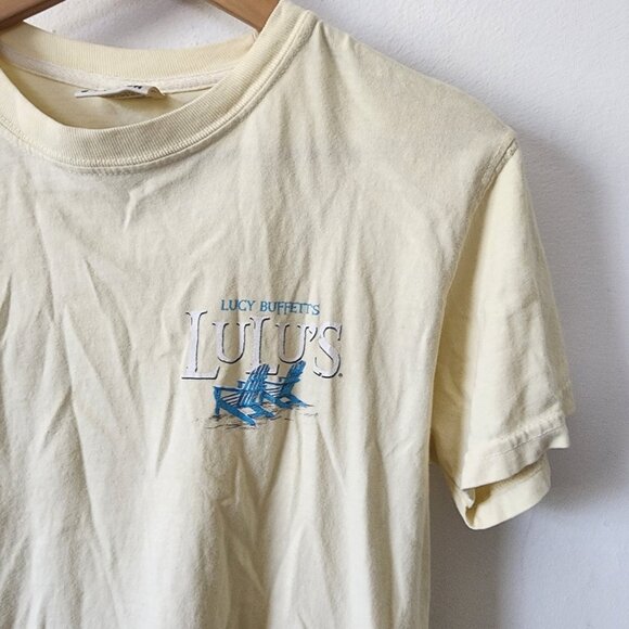Lucy Buffett Lulus Restaurant Comfort Colors Graphic Shirt Small Yellow - Picture 7 of 7